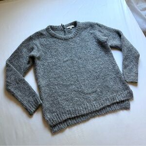 DAGMAR grey mohair polyamide blend crew neck long sleeve pullover sweater